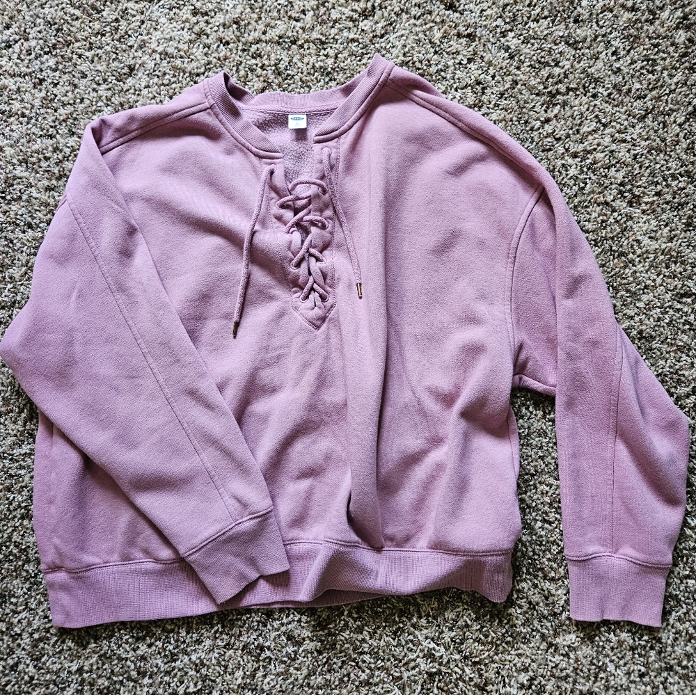 old navy light pink pull over XL